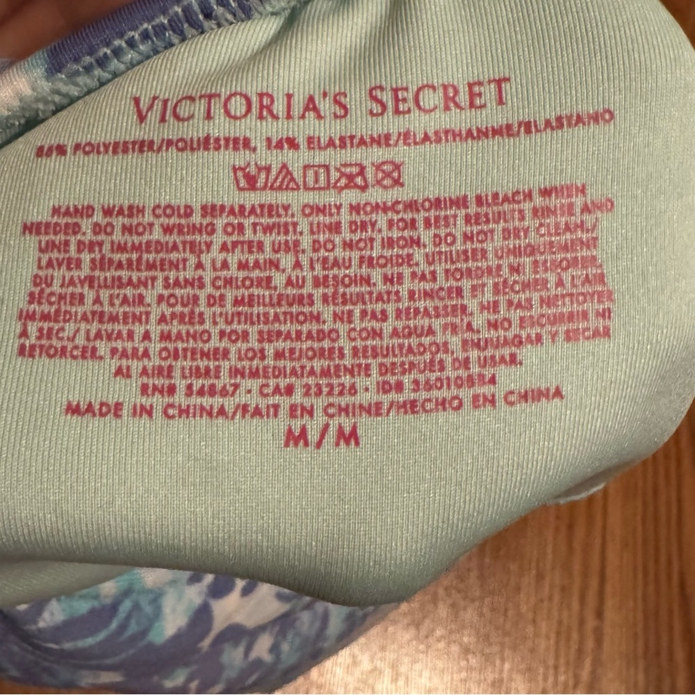 Victoria Secret Pineapple Patterned Blue Swimsuit… - image 5